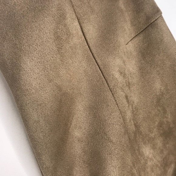 Zara faux suede stretch side zip, bottom zip pants - Picture 6 of 9